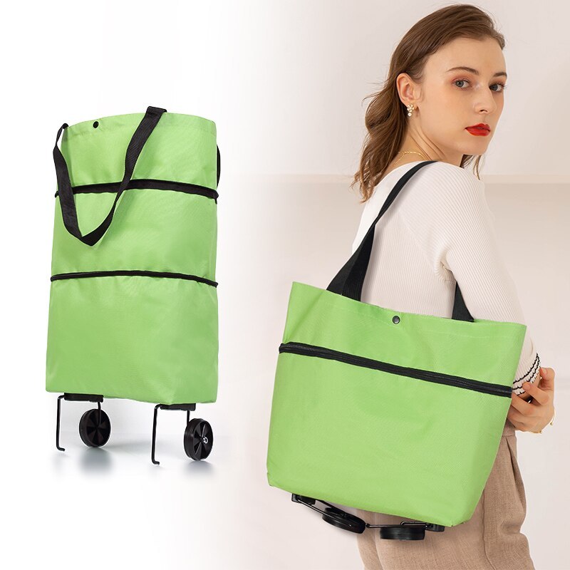 EcoCart: Foldable Reusable Shopping Bag with Wheels