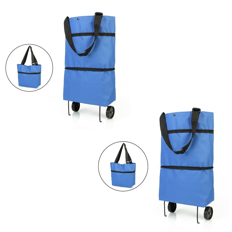 EcoCart: Foldable Reusable Shopping Bag with Wheels