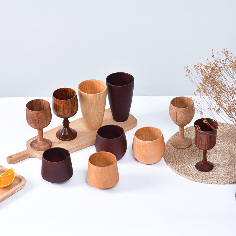 Eco-Friendly Wooden Tea Cup Goblet